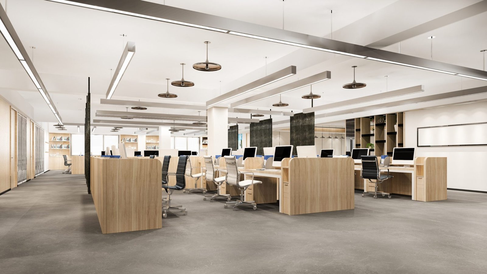 3d rendering business meeting and working room on office building